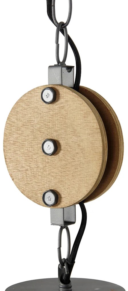 Inteligentné závesné svietidlo tmavosivé s drevom 34 cm vrátane Wifi G95 - Arthur