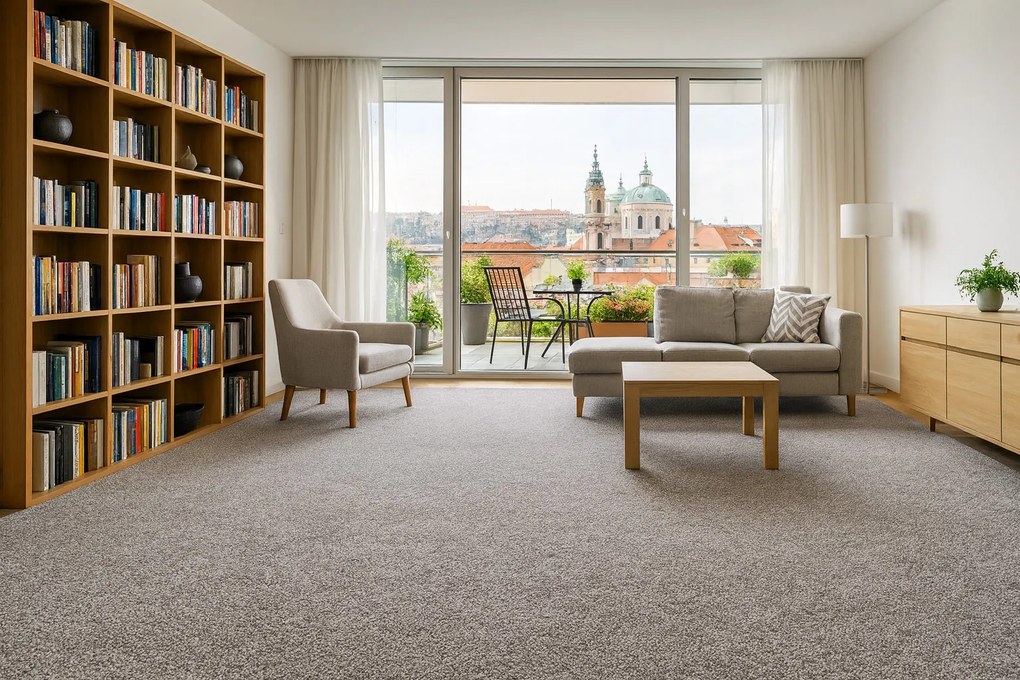 Koberec metráž Dalesman 73, na mieru, šíře 5m, šedá, filc, chodba / predsieň, Betap