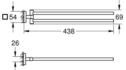 GROHE 409762430 - Držiak uterákov START CUBE 438 mm čierny