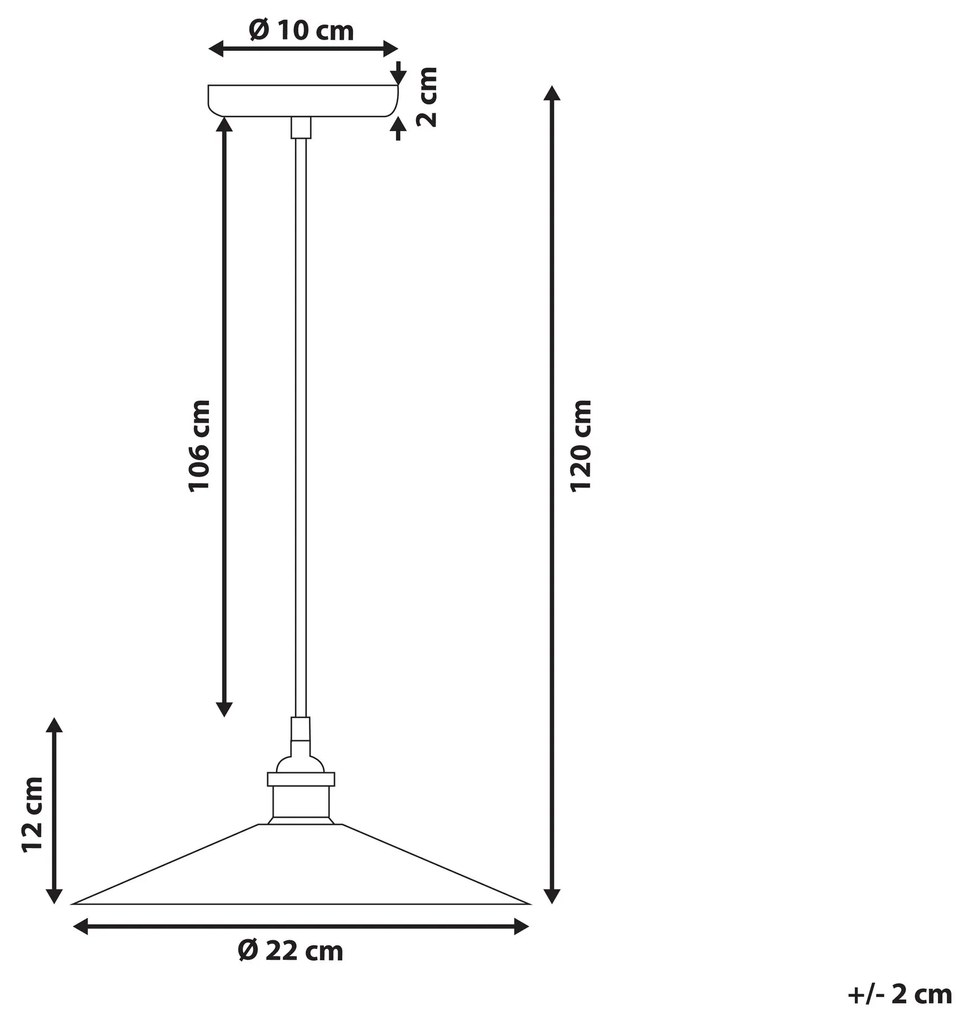 Závesná kovová lampa čierna SWIFT S Beliani