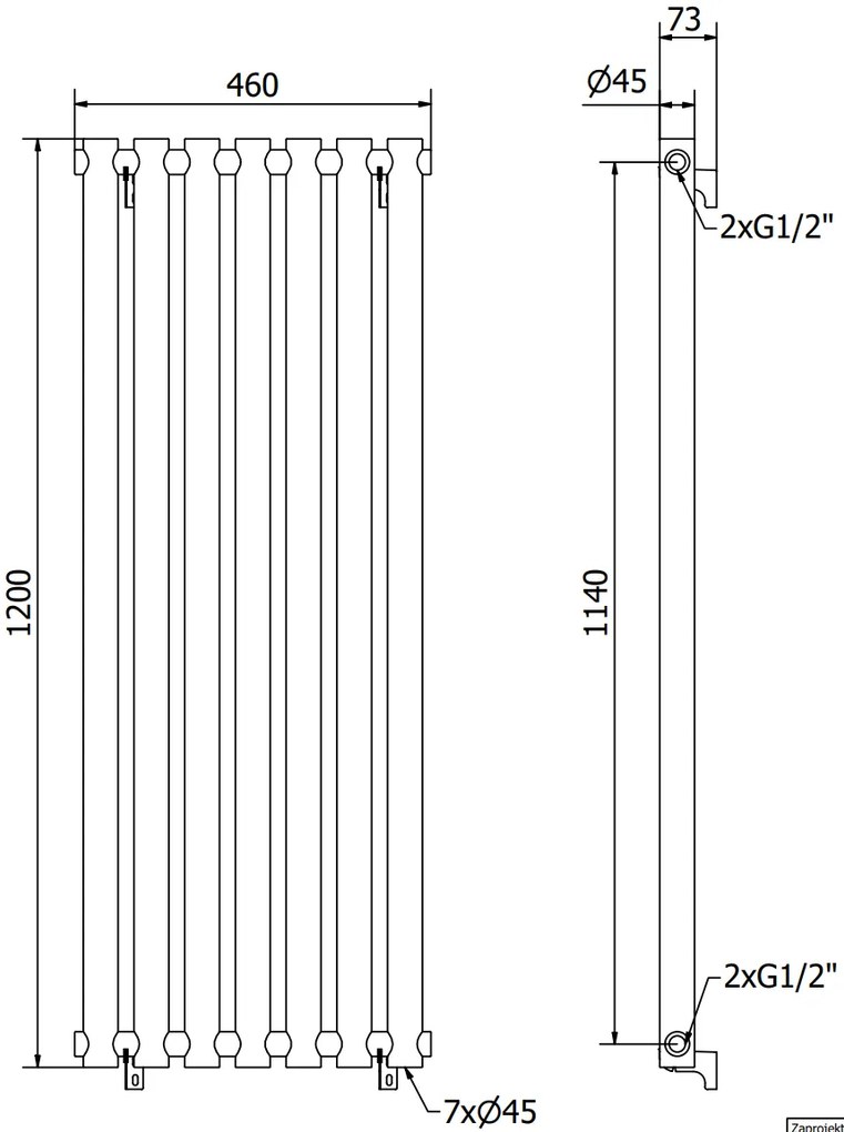 Mexen Texas, vykurovacie teleso 1200 x 460 mm, 502 W, biela, W203-1200-460-00-20