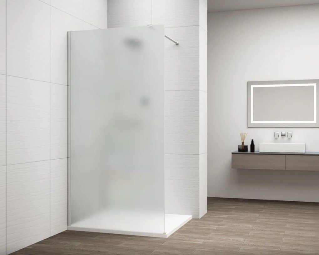 Erga Paris, sprchová zástena Walk-In 150x200 cm, 8mm sklo námraza, chrómový profil, ERG-V02-PARIS-150x200-FR-CR