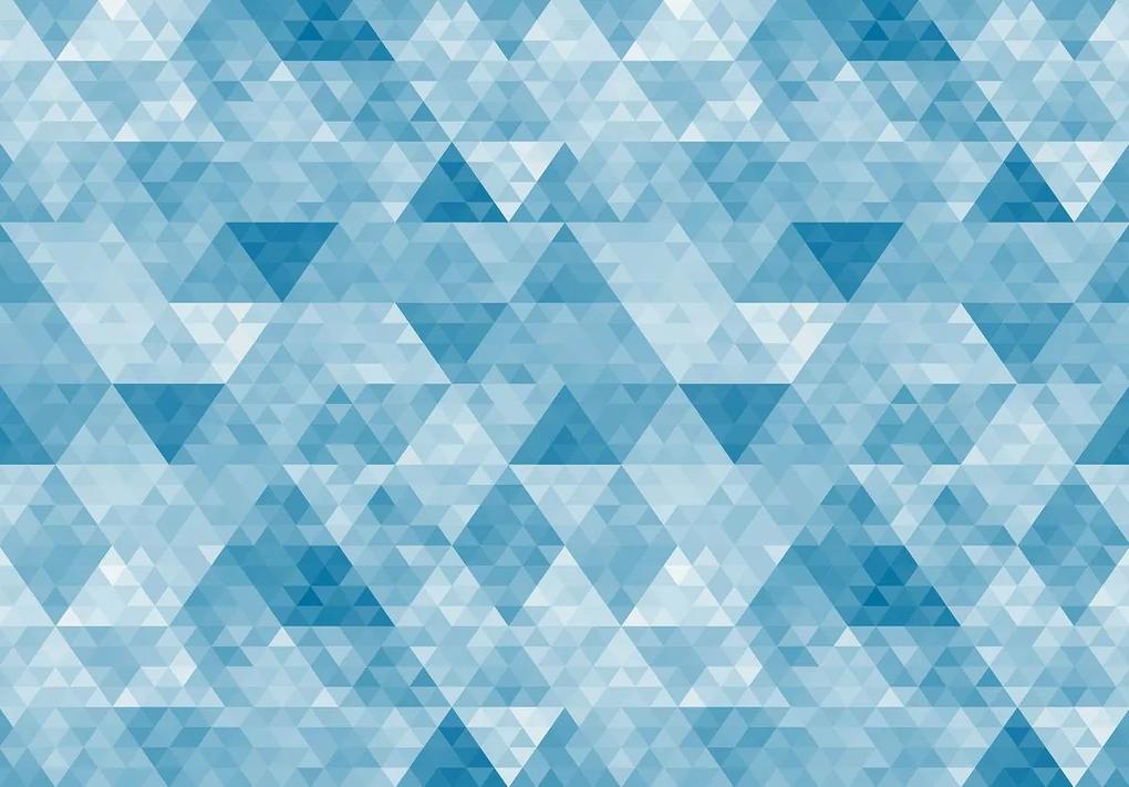 Fototapeta - Trojuholníky a kosodĺžnik - modré (254x184 cm)