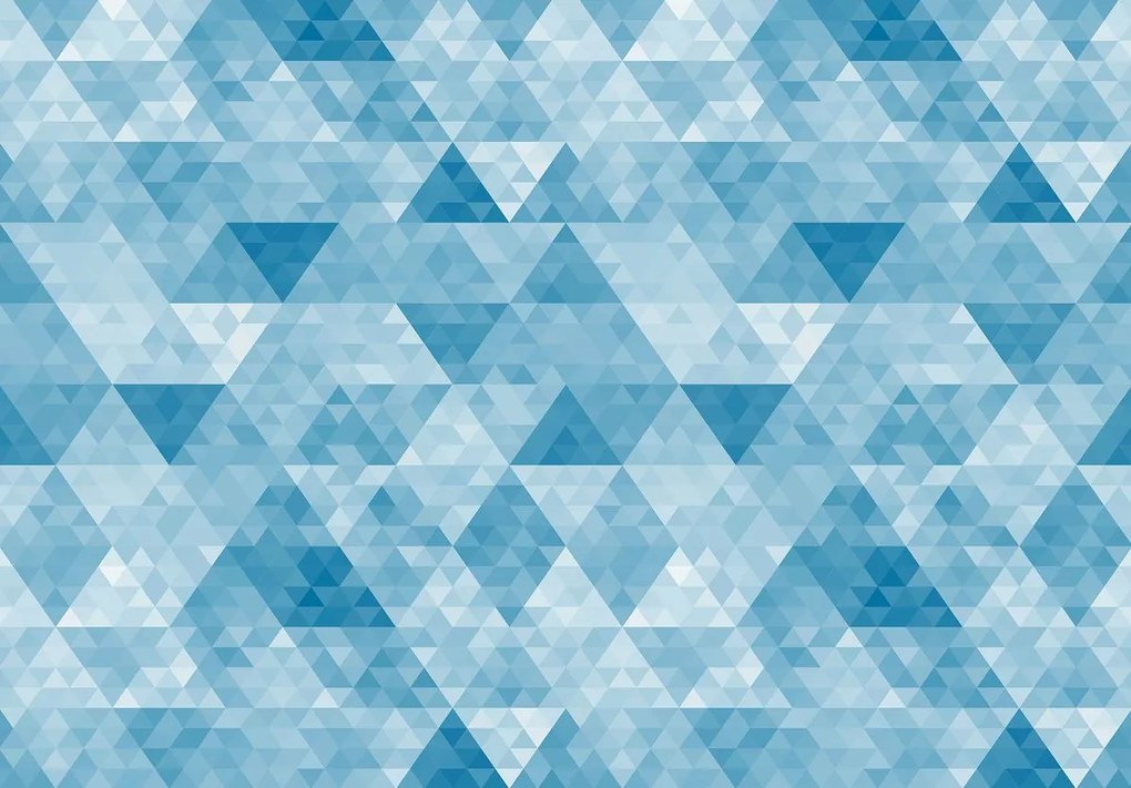 Fototapeta - Trojuholníky a kosodĺžnik - modré (254x184 cm)
