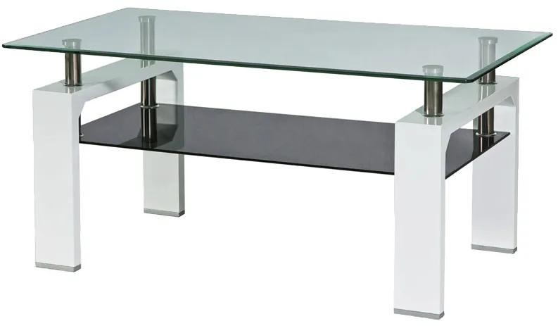 Konferenčný stolík Lilla (sklo + biela). Vlastná spoľahlivá doprava až k Vám domov. 1050417