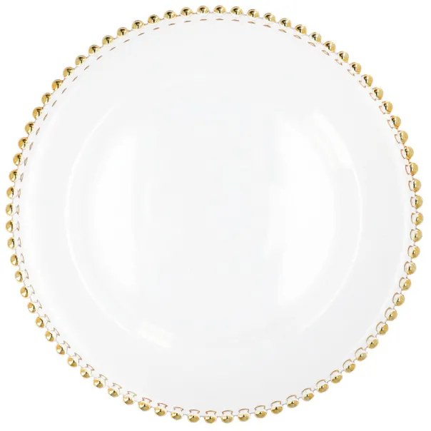 Dekoratívny tanier GOLDEN BALLS so zlatým okrajom s guličkami 807546