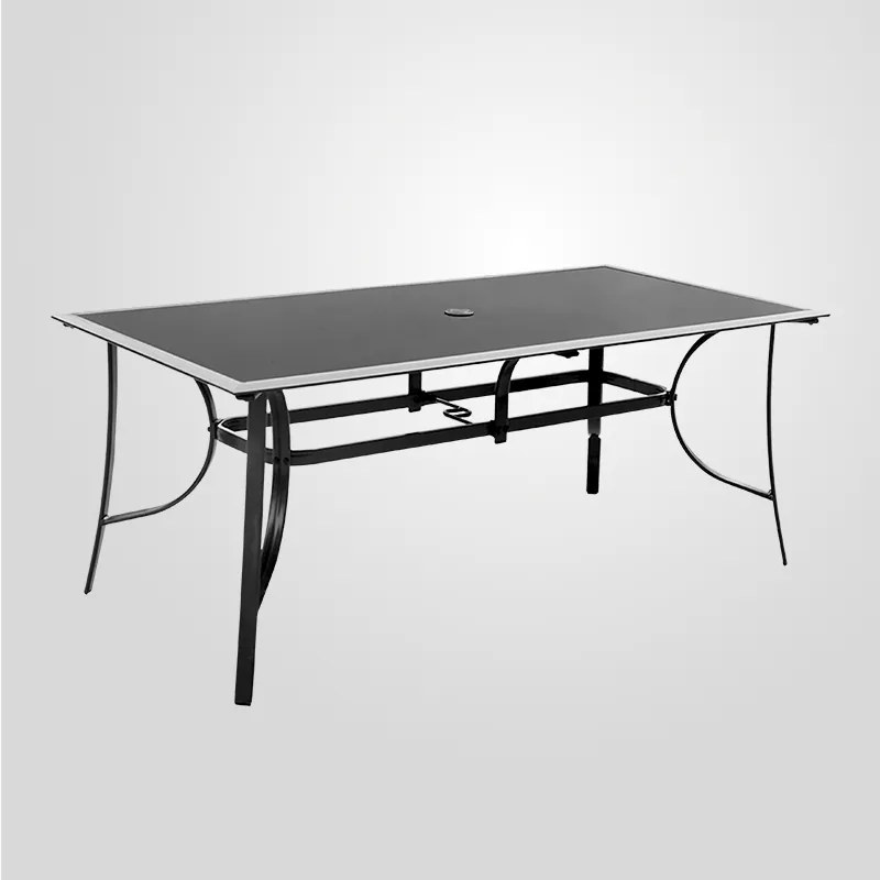 Záhradný jedálenský stôl URAN 150x90 sklenená doska