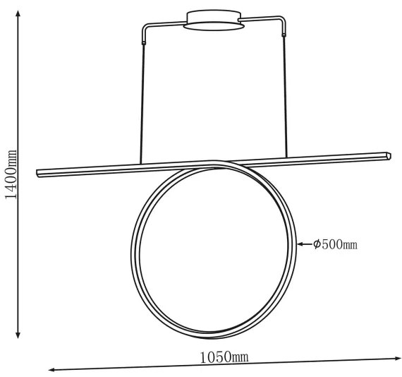 LED závesný luster na lanku ODETTA LED/42W/230V 4000K čierna