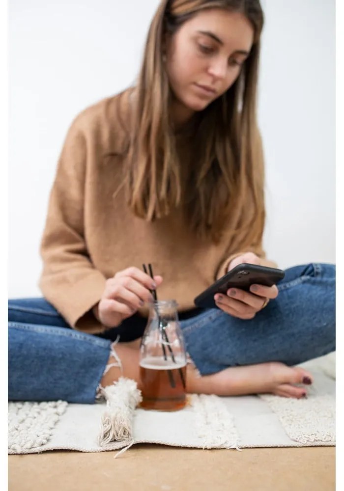 Svetlosivo-krémový prateľný ručne tkaný bavlnený koberec 170x240 cm Air Natural – Lorena Canals