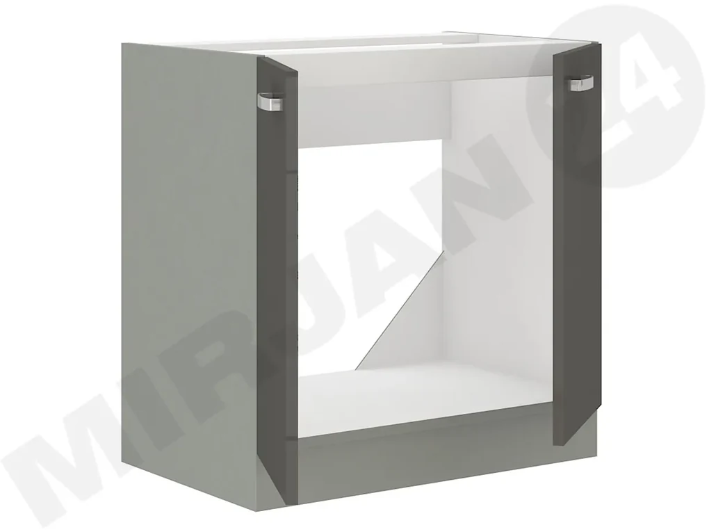 Skrinka pod drez Multiline 80 ZL 2F BB, Farby: šedý / krém lesk, Drez: áno