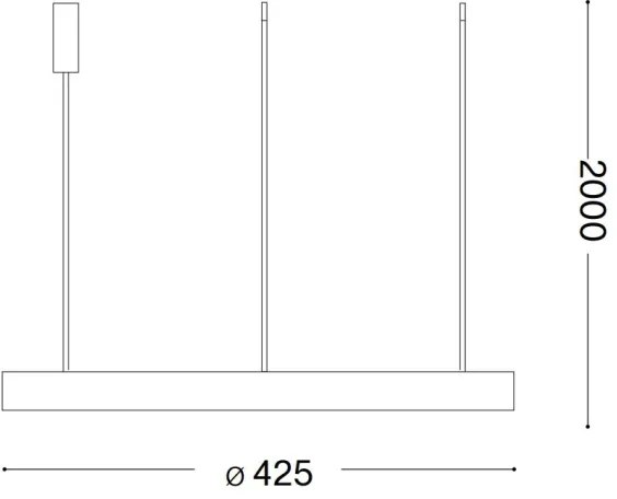 Ideal Lux - LED Luster na lanku GEMINI LED/38W/230V pr. 42,5 cm CRI 90 čierna