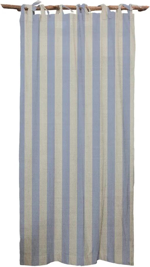 Modrý záves Linen Cuture Cortina Hogar Blue Stripes