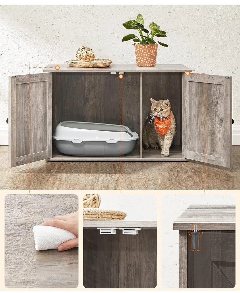 Mačacia toaleta Leader sivá