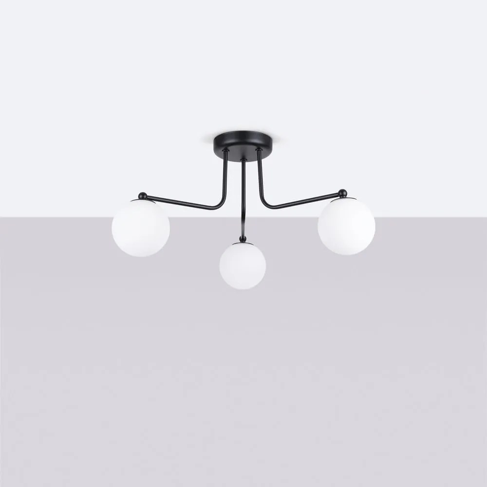 Čierno-biele stropné svietidlo Beam – Sollux