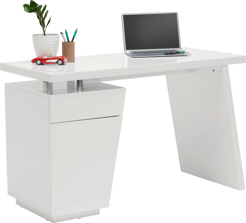 XXXLutz PÍSACÍ STÔL, biela, chrómová, 120/55/76 cm Hom`in - Kancelárske stoly - 002798015201