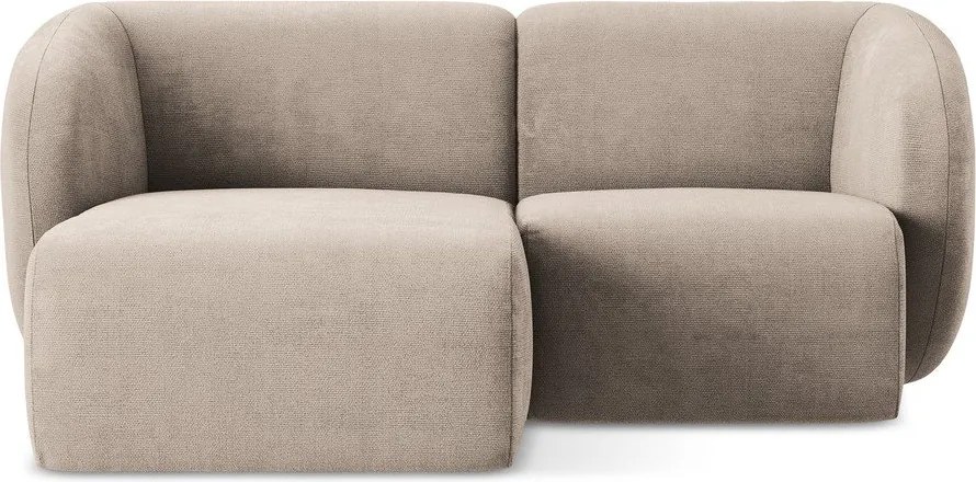 Svetlohnedá ženilková rohová pohovka (ľavý roh/s leňoškou) Lani – Makamii