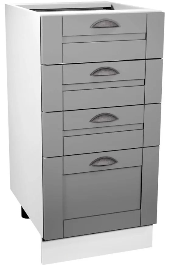 Kuchynská skrinka Linea D40S4 grey