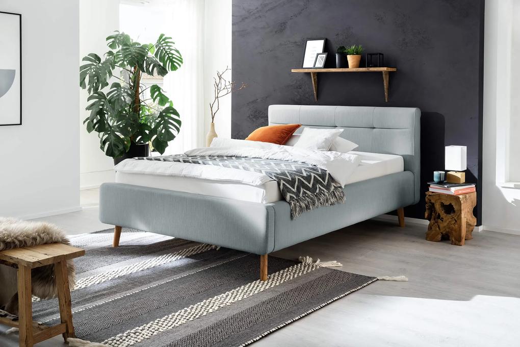 Dvojlôžková posteľ anika s úložným priestorom 140 x 200 cm modrá MUZZA