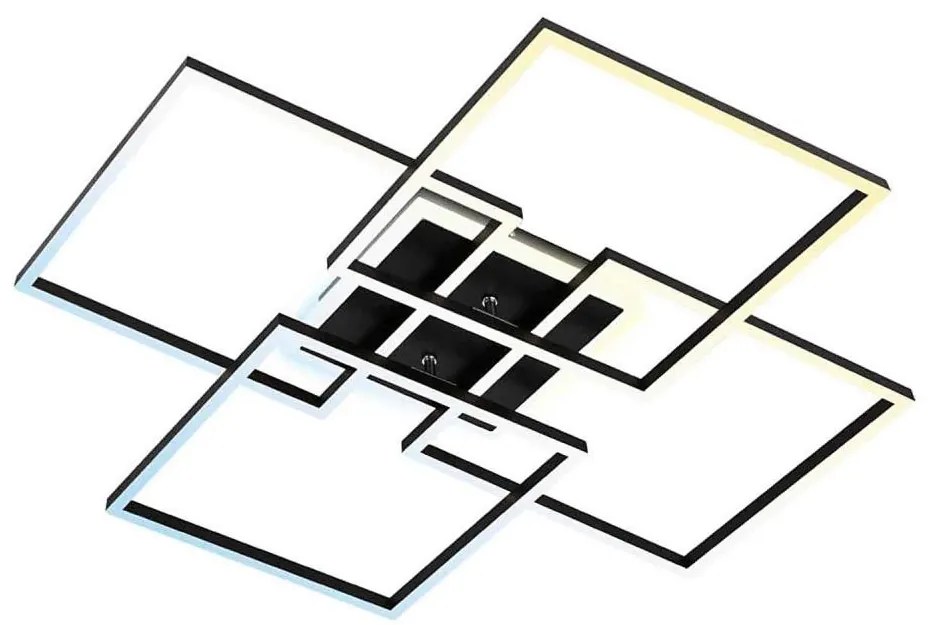 Brilo - LED stmievateľné stropné svietidlo FRAME 50W/230V Wi-Fi Tuya + diaľkové ovládanie 72,4x72,4cm čierne