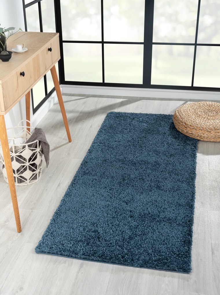 My Flair, Behúň My Shaggy dunkelblau, 80x250, modrá, chodba / predsieň