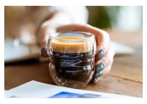 Sklenené šálky v súprave 2 ks na espresso/dvojstenné 70 ml Sferico – Vialli Design