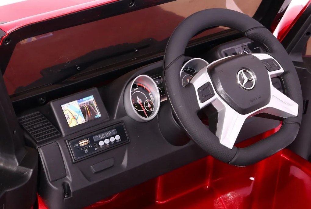 RAMIZ Elektrické autíčko Mercedes Benz G 63 AMG - lakované - červené MOTOR 2x35W - BATÉRIA 12V10Ah - 2022