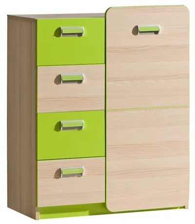 Komoda Loreto L6 jaseň/zelená
