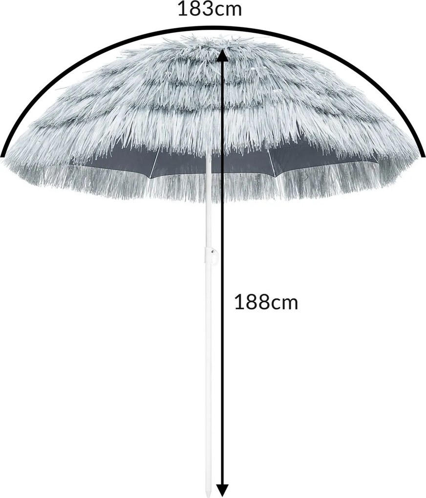 Plážový slunečník Hawaii 160 cm šedý