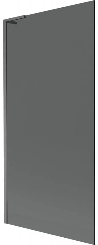 Mexen Next L, 1-krídlová vaňová zástena 90 x 150 cm, 6mm šedé sklo, grafitový profil, 895-090-000-03-40-66