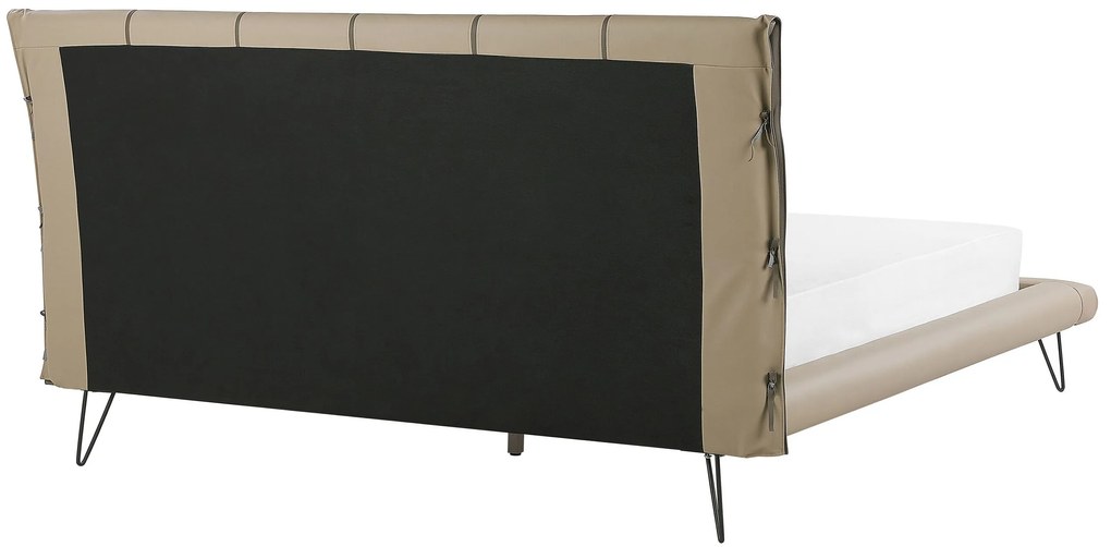 Béžová posteľ z umelej kože 180 x 200 cm  BETIN Beliani