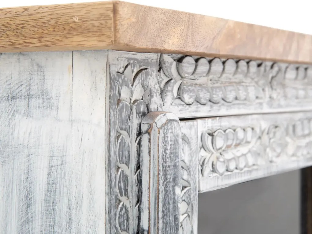 furniture-nabytek.cz - Masívna kúpeľňová skrinka Santa Cruz, sivá, drevo - Mango