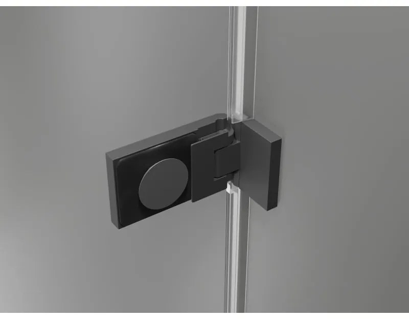 Mexen Lunar-F L, 1-krídlový sprchový kút so skladacími dverami, ľavý, 75 x 70 cm, 8mm číre sklo, grafitový profil, 836L-075-070-95-00-L