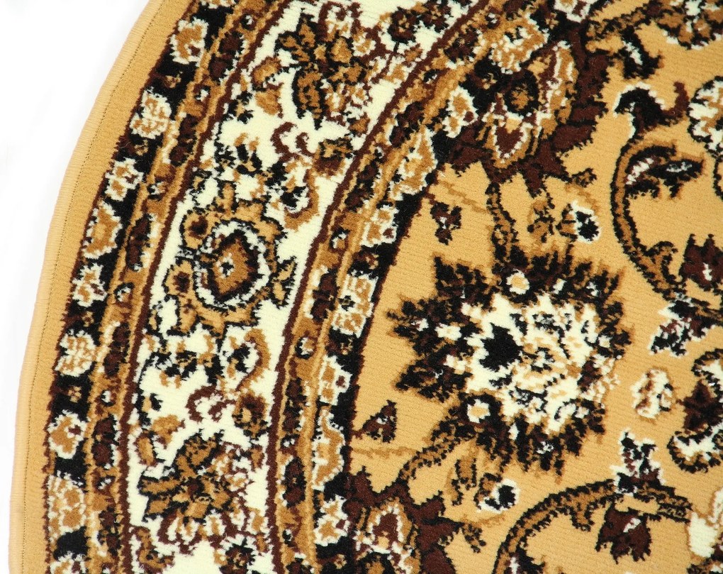 Kusový koberec Teheran Practica 59 / EVE kruh, 200x200 (priemer) kruh, béžová, chodba / predsieň, Sintelon