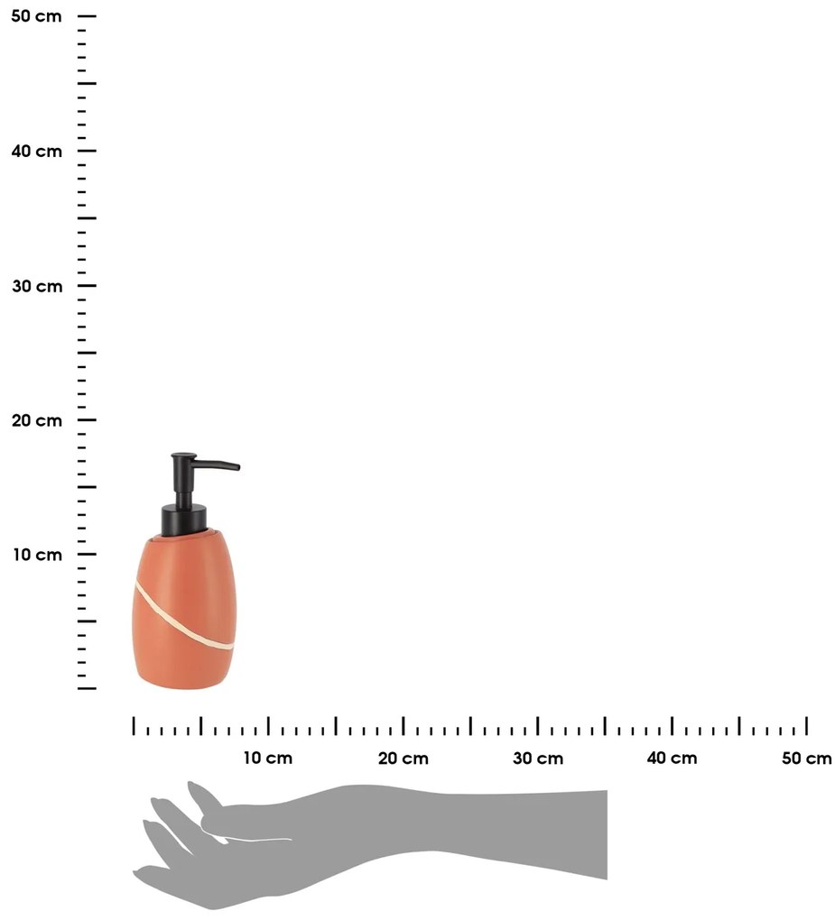 Dávkovač mydla Caldarela, oranžová/s čiernymi prvkami, 240 ml