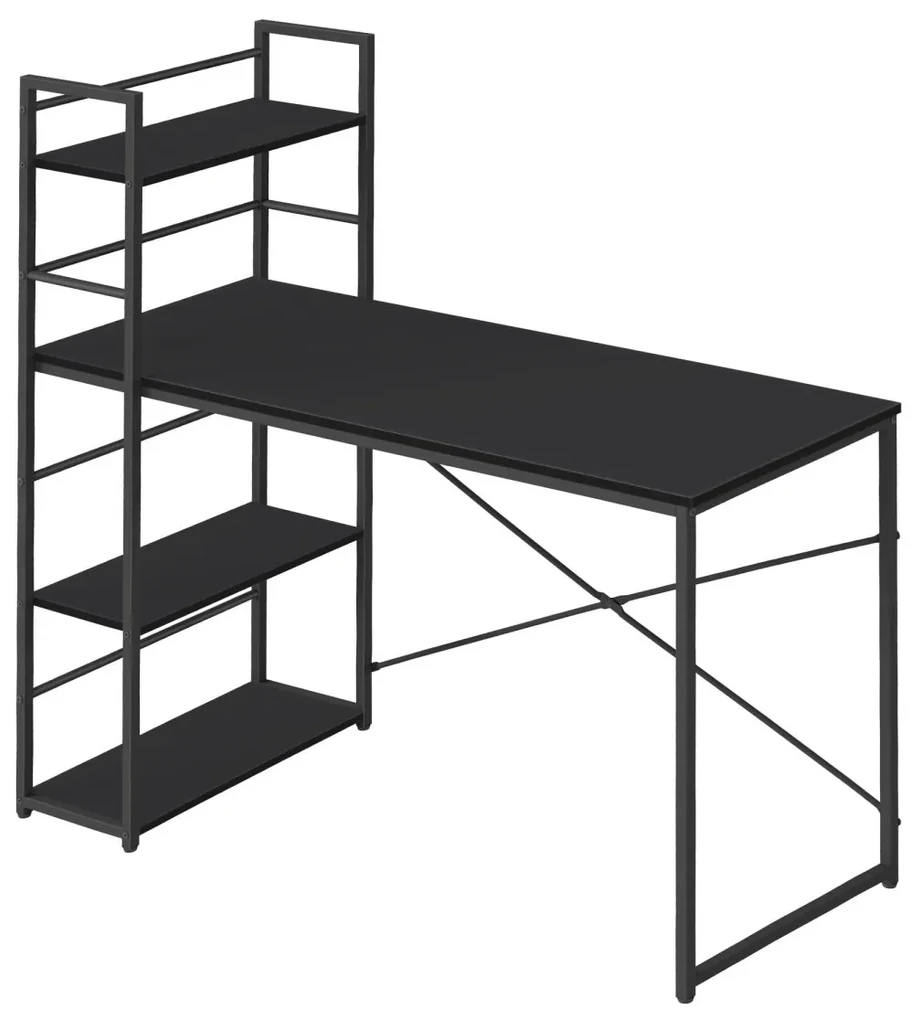 Písací stôl MAX 4.0 SONOMA s regálom 120x44 cm, čierny