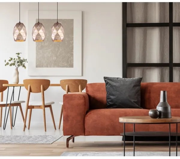 ITALUX MDM-3480/3 GD - Luster na lanku HARLEY 3xE27/40W/230V rose gold