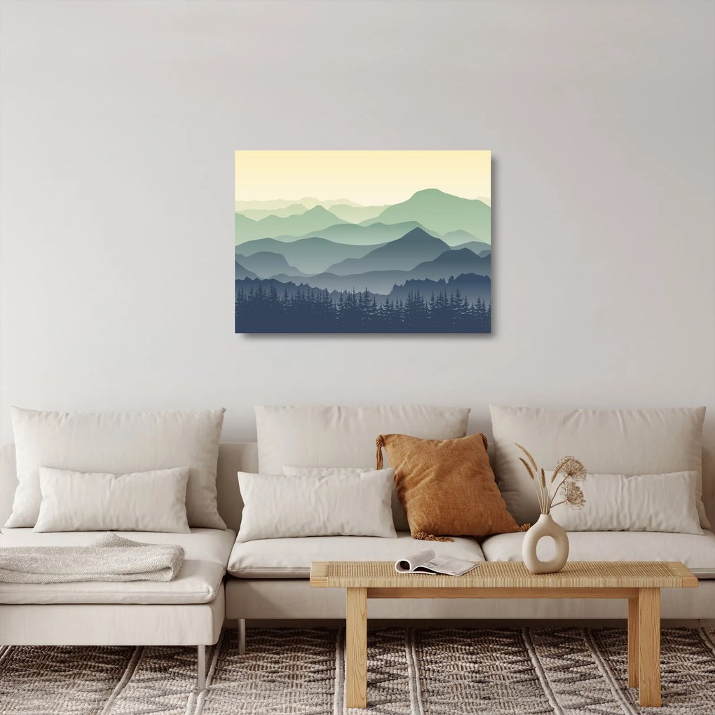 Sklenený obraz - Forest Mountain (70x50 cm)