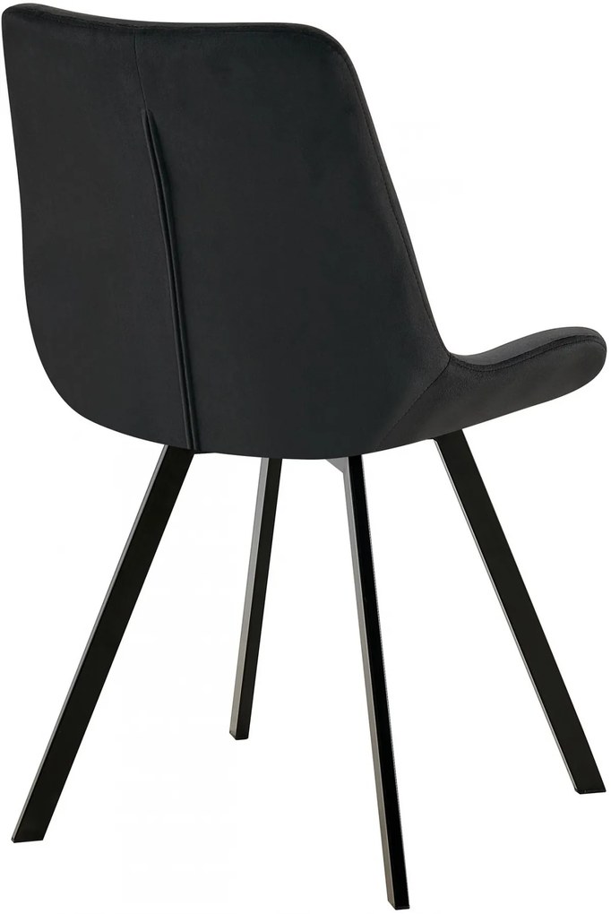 Jedálenská stolička Lewes - zamat - Čierna