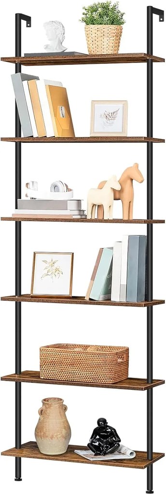 Knižnica Vasagle Zorami 60 cm čierna/hnedá