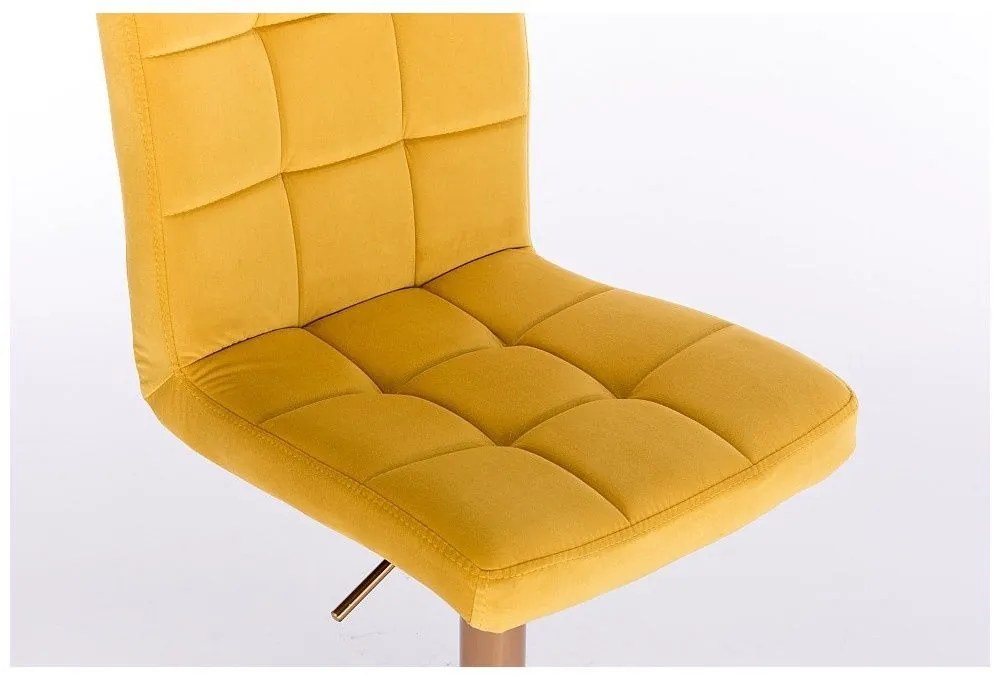 LuxuryForm DESIGN Stolička TOLEDO VELUR na zlatom tanieri - žltá