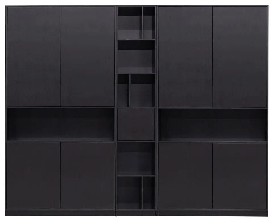 Čierna modulárna knižnica z borovicového dreva 260x210 cm Finca – WOOOD