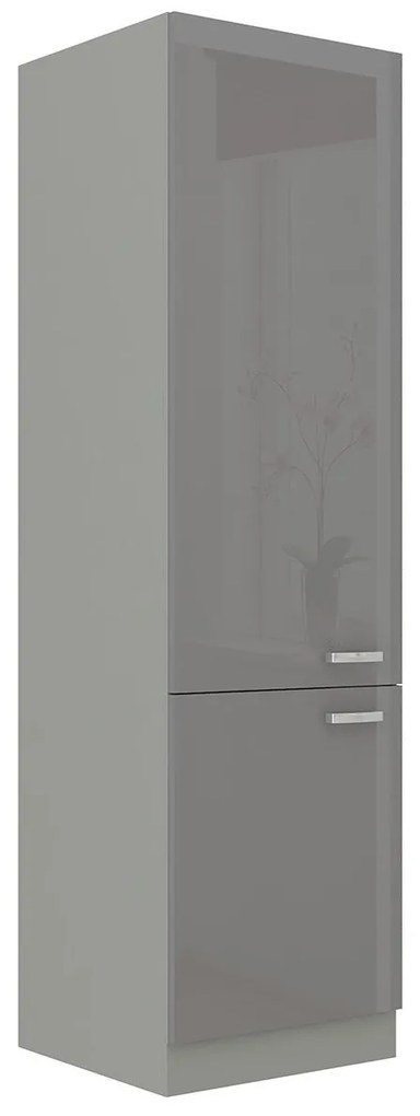 Skrinka vysoká Milo  60 DK-210 2F (sivá + sivý lesk). Vlastná spoľahlivá doprava až k Vám domov. 1122684