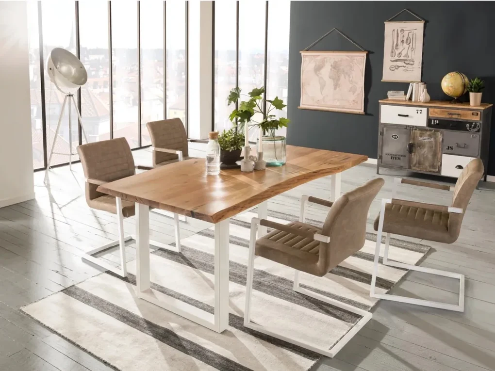 furniture-nabytek.cz - Masívny jedálenský stôl Bullwer z akácie, lakovaný, hnedý – 140×90 cm