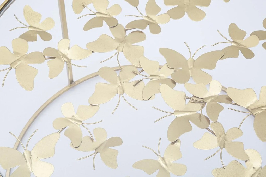 Konferenčný stolík Butterflies 60 cm zlatý/číry