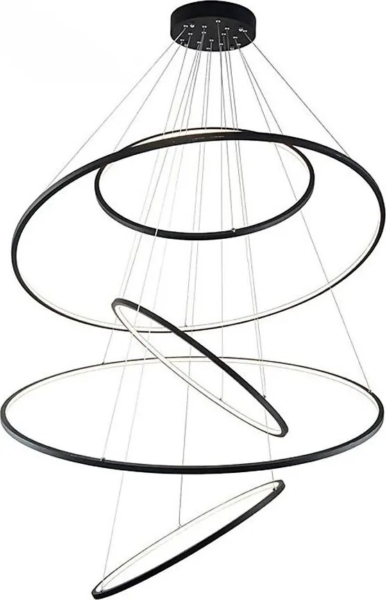 Azzardo AZ3137 - LED Stmievateľný luster na lanku WHEEL LED/190W/230V čierna