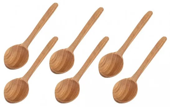 Drevená naberačka do dóz, veľká okrúhla lyžica, SPOON, 16 cm - čerešňa