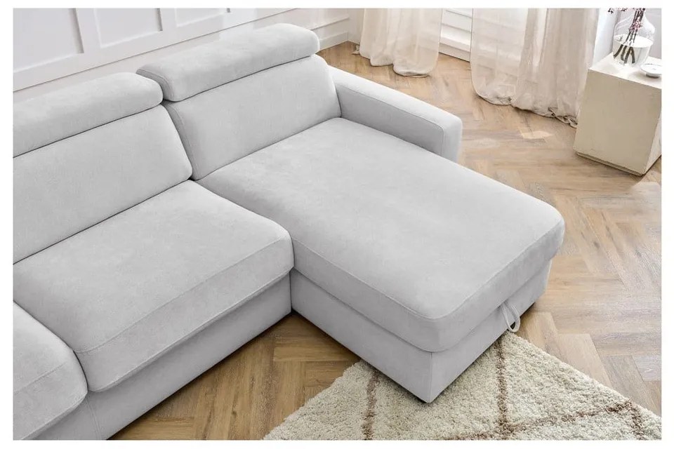 Svetlosivá rozkladacia rohová pohovka (variabilná) Monaco – Bobochic Paris