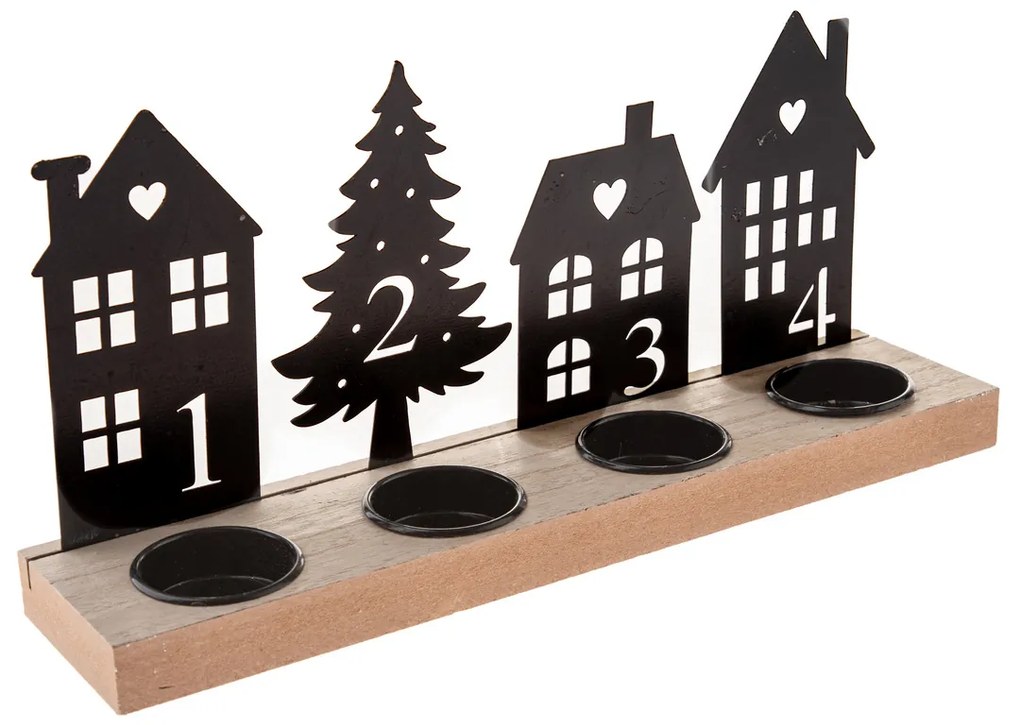 Kovový adventný svietnik, 30 cm