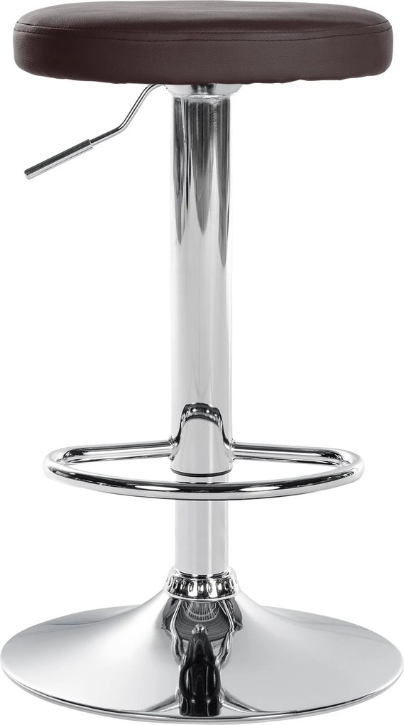 Barová stolička Ponte - koženka, chróm rám - Hnedá