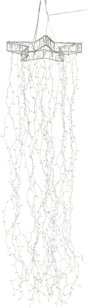 LED hviezda s opletenou svetelnou reťazou